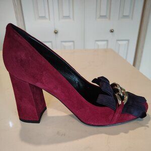 Pier Luigi Baleani Burgandy & Navy Loafers